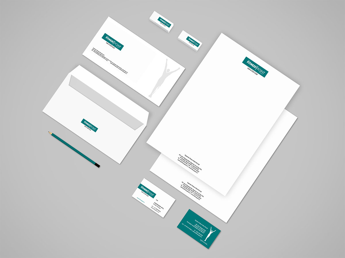 fitness point visiting card and letter pad